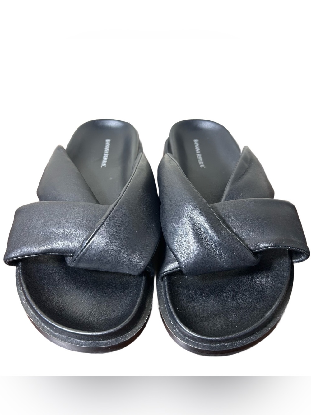 Banana Republic Sandals Size 10 Black Leather Twisted Knotted Comfy Casual